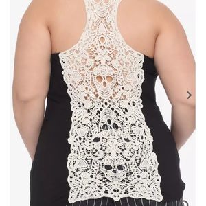 Skull Crochet Back Girls Tank Top